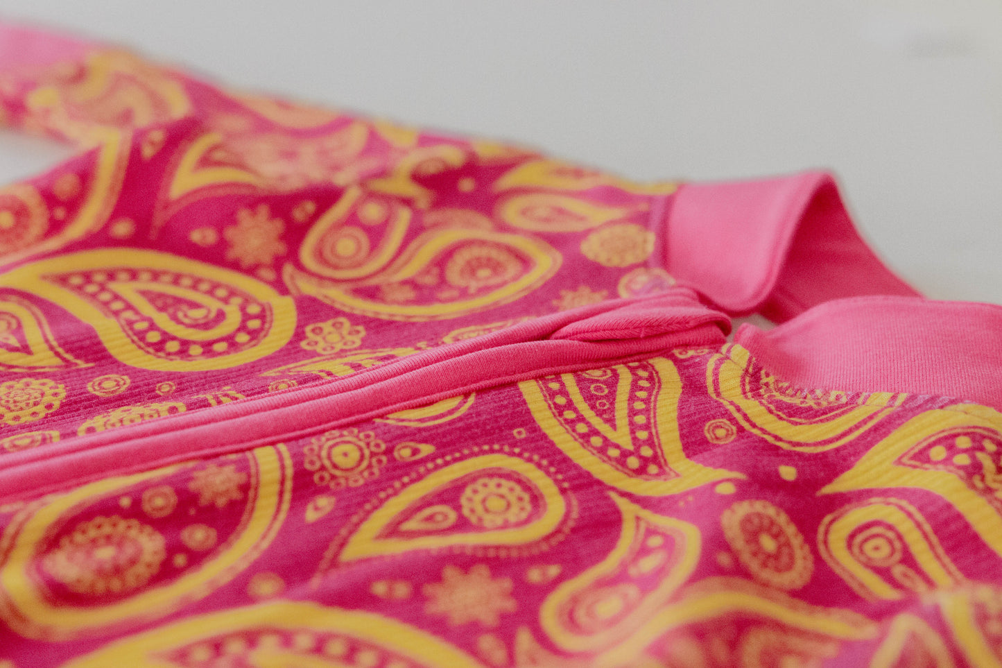 Kurta Footie in Pink Paisley
