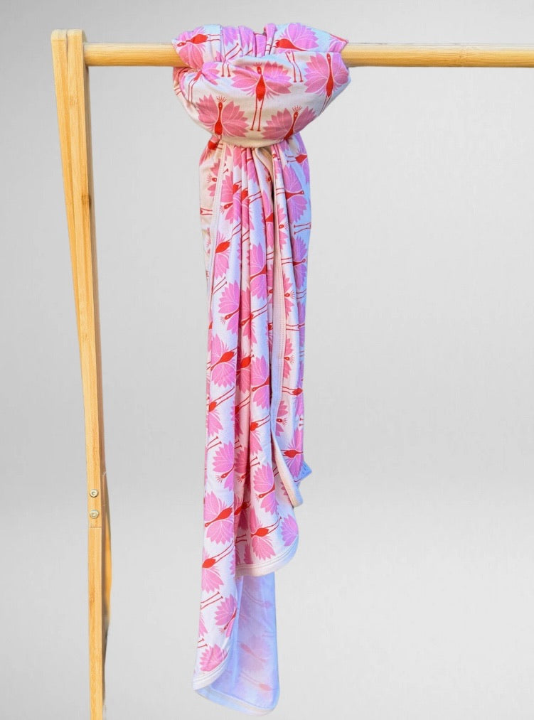 Bamboo Swaddle Blanket in Green Diamond