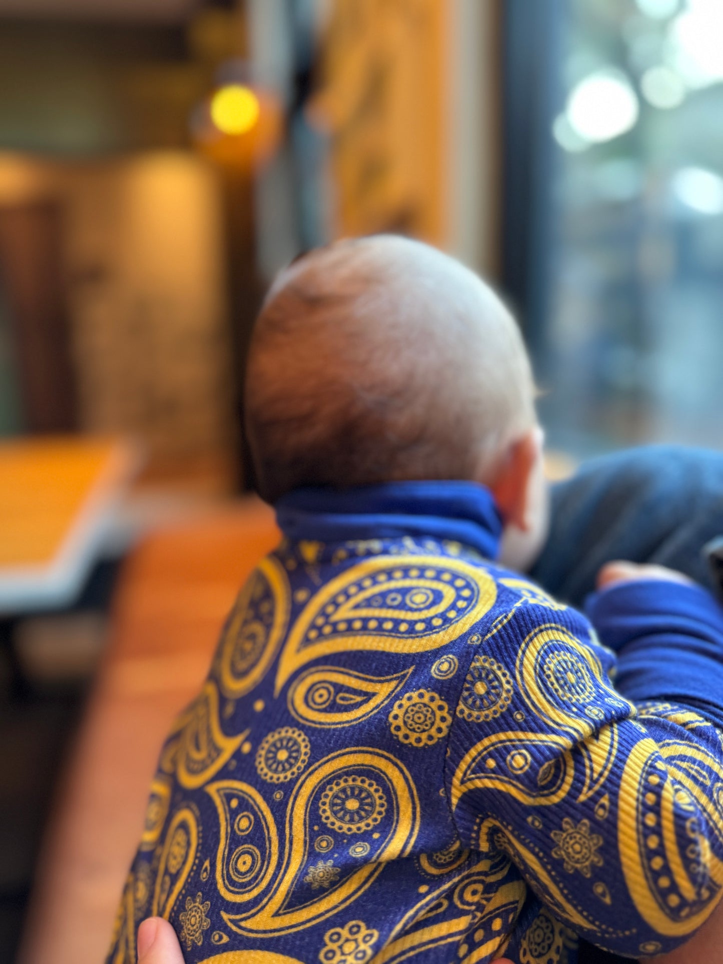 Kurta Footie in Blue Paisley