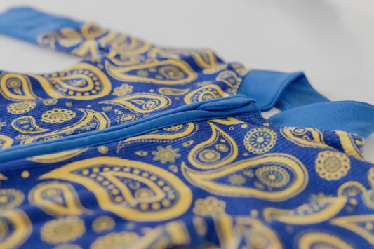 Kurta Footie in Blue Paisley