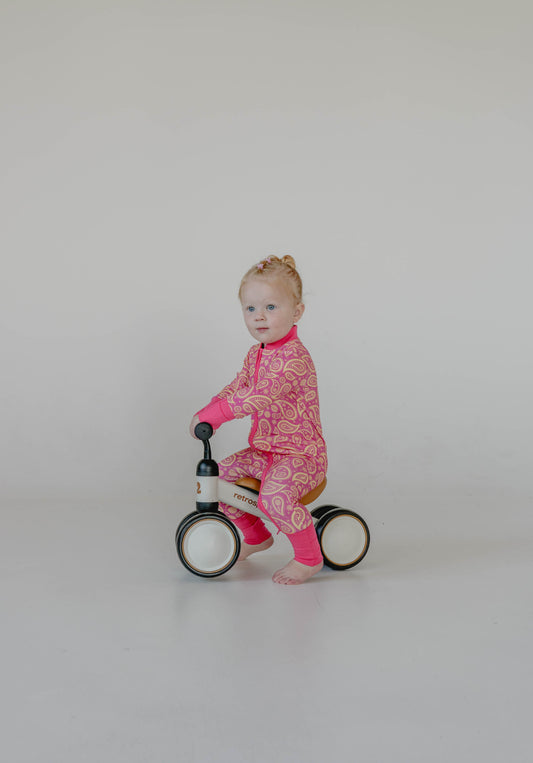 Kurta Footie in Pink Paisley