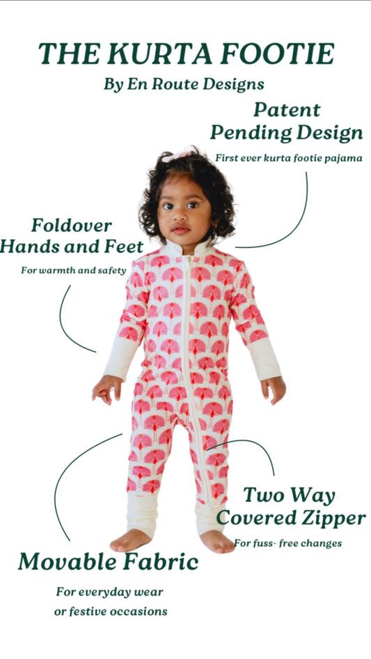 Kurta Footie in Peacock