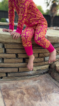 Kurta Footie in Pink Paisley